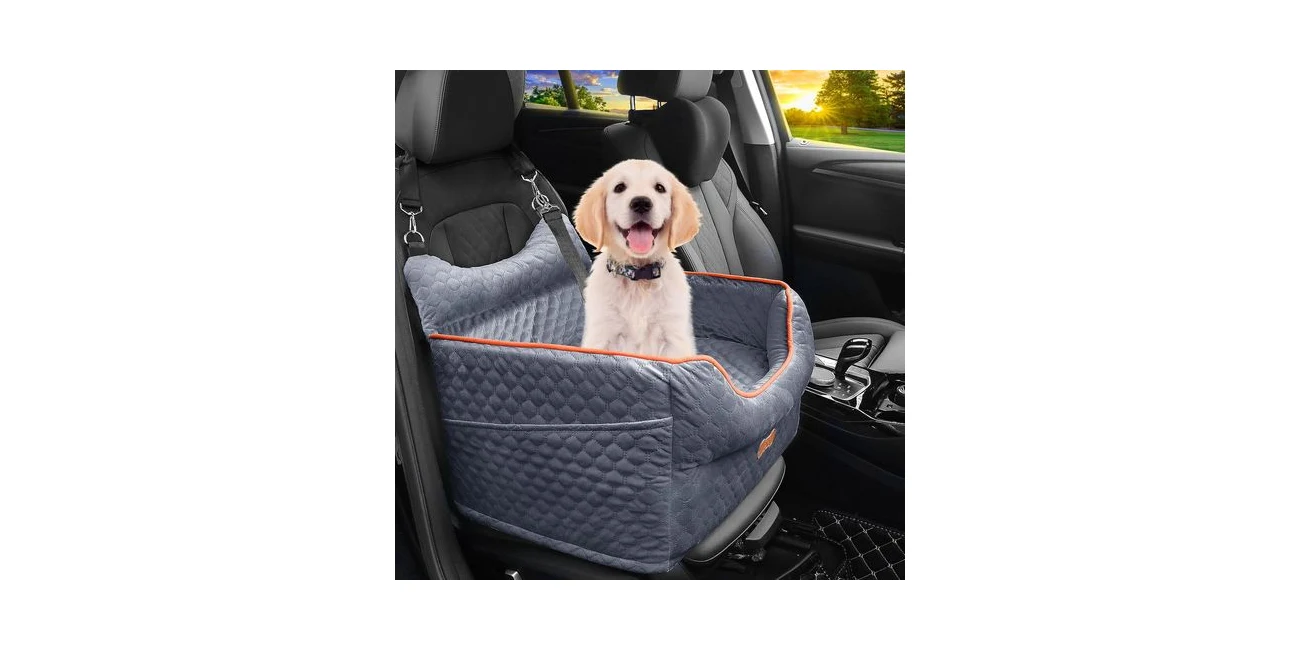 Featured product: Memory Foam Elevated Dog Booster Seat for small dogs up to 25 lbs (Amazon listing image)