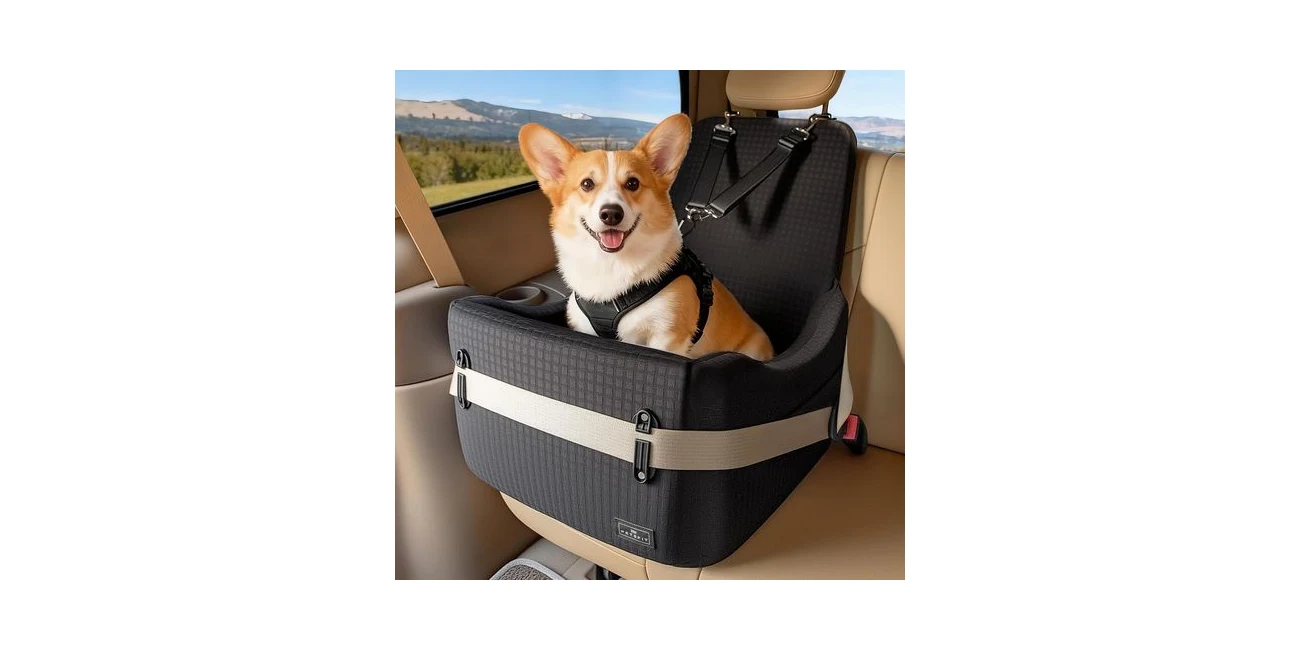 Featured product: PETSFIT Dog Booster Car Seat for small and medium dogs up to 35 lbs (Amazon listing image)