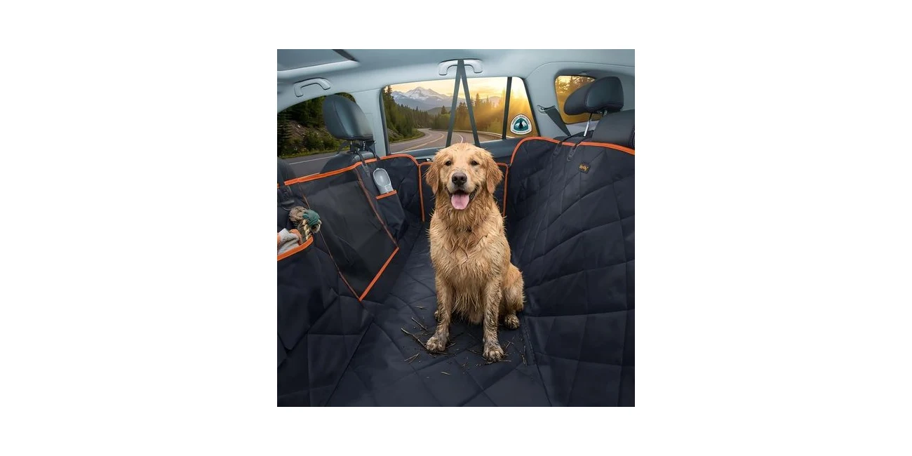 Featured product: iBuddy nonslip dog car seat cover that keeps fur off the upholstery (Amazon listing image)